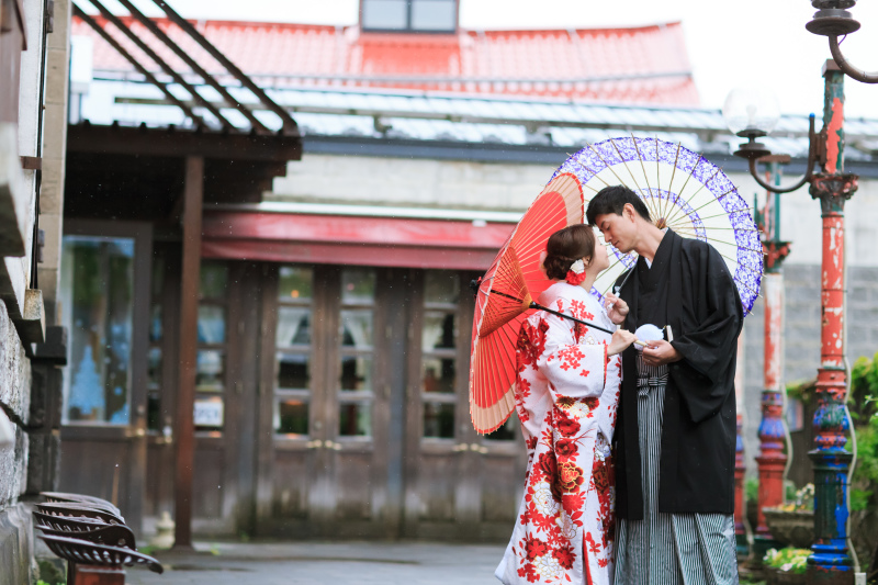雨が降っていても、似合う小樽