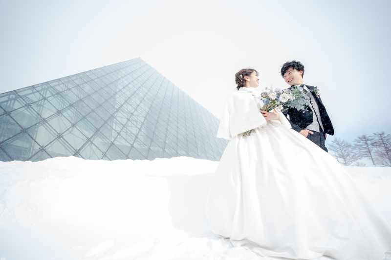 冬の北海道！洋装ロケーション＆和装スタジオフォト