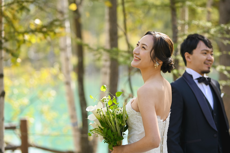 富良野で紅葉フォトウェディング・前撮り
