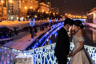 イルミネーションフォトウェディング｜小樽ロケ
