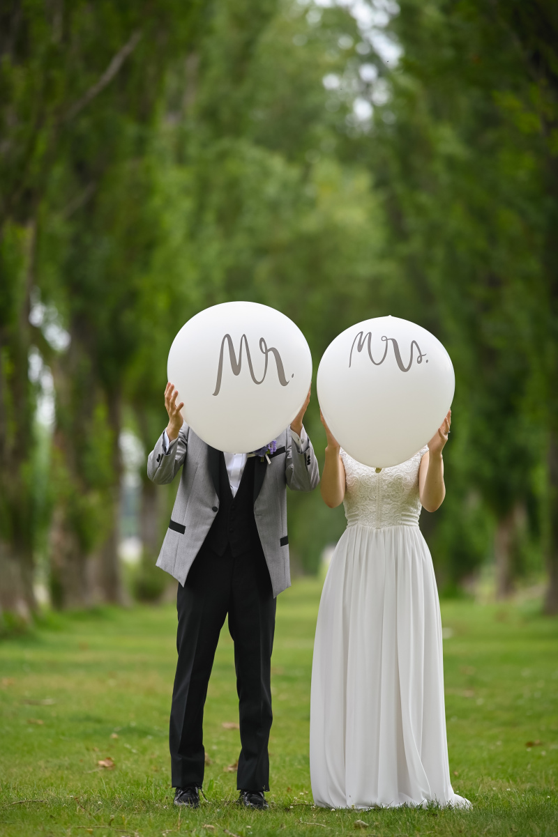 大きな風船と…