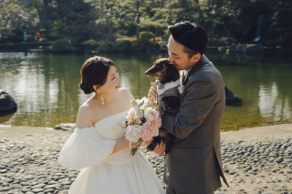 【ペットと一緒に撮影】ロケーションフォト(洋装1着+新婦ヘアメイク+全データ)