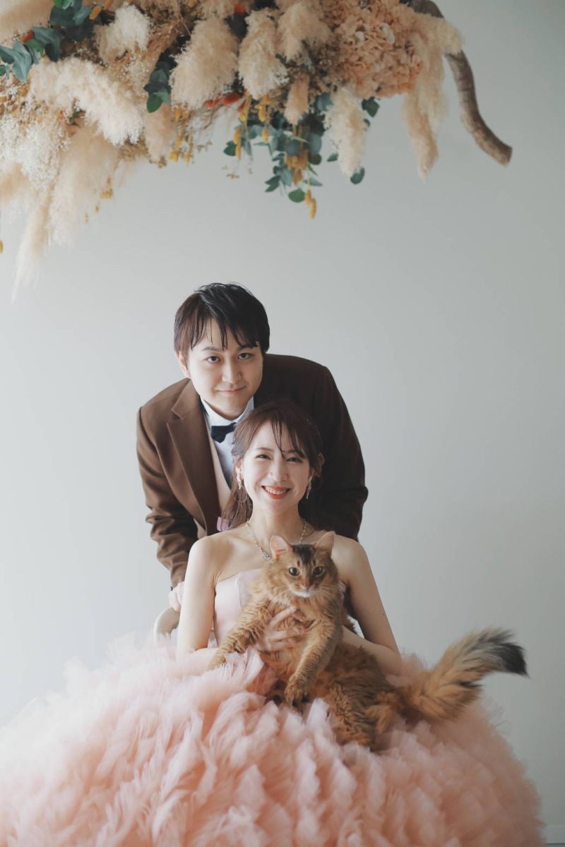 猫ちゃんも一緒に家族写真！