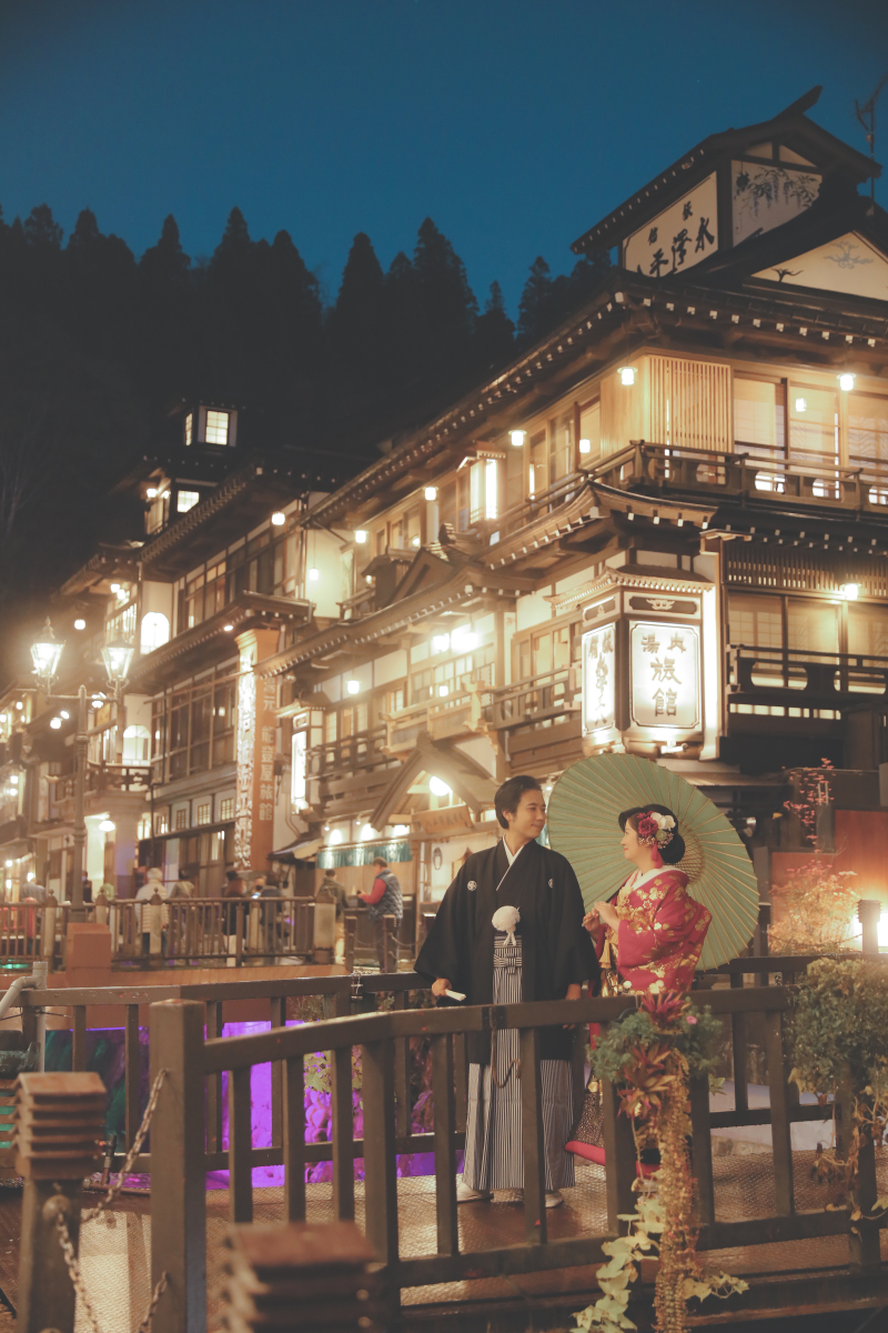 銀山温泉のナイト撮影！
