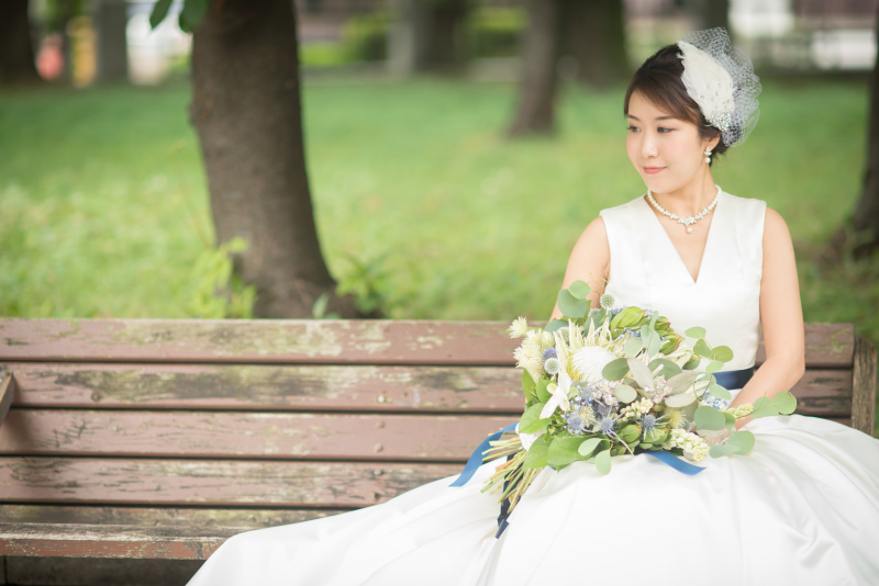 ベンチで一休み