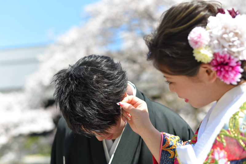 「花びらついてる〜（笑）」