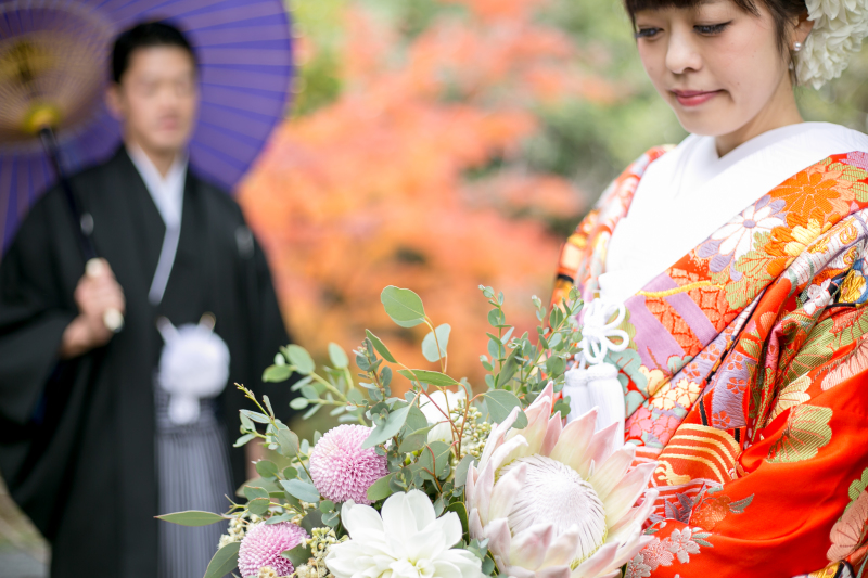 華やかなブーケと