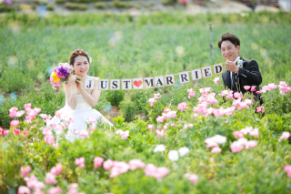 お花畑での撮影