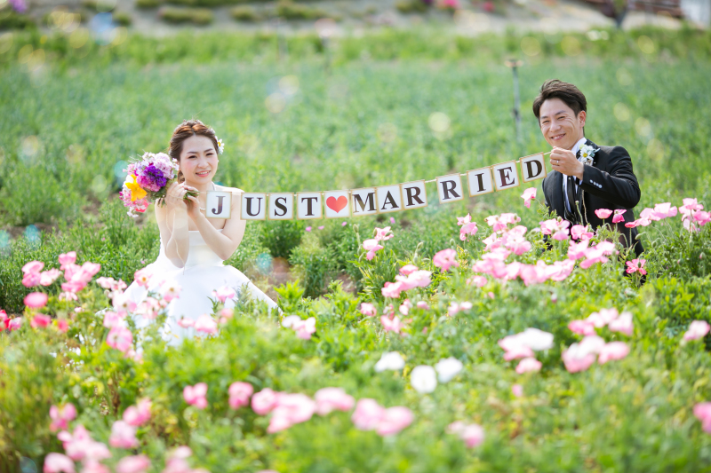 お花畑での撮影