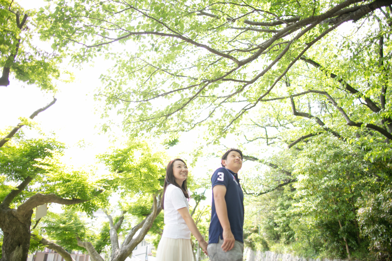 緑の中を歩いていくと