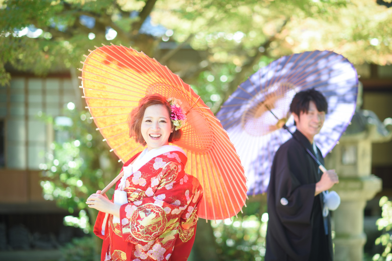 お傘で定番カットも