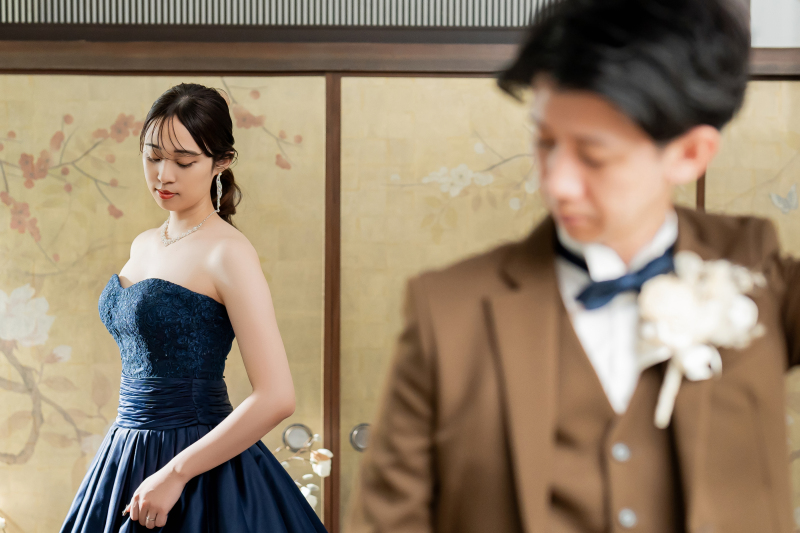 お二人で前後差をつけての撮影！