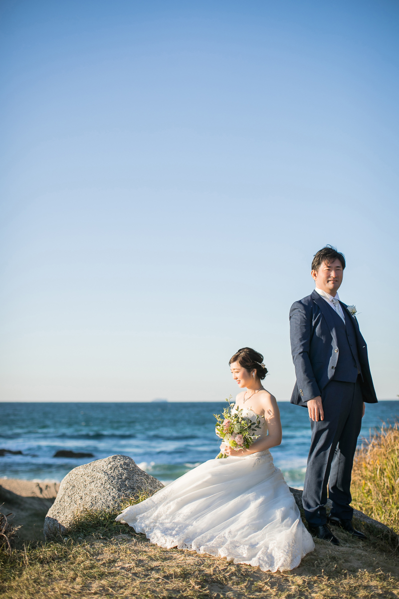 青空と青い海。