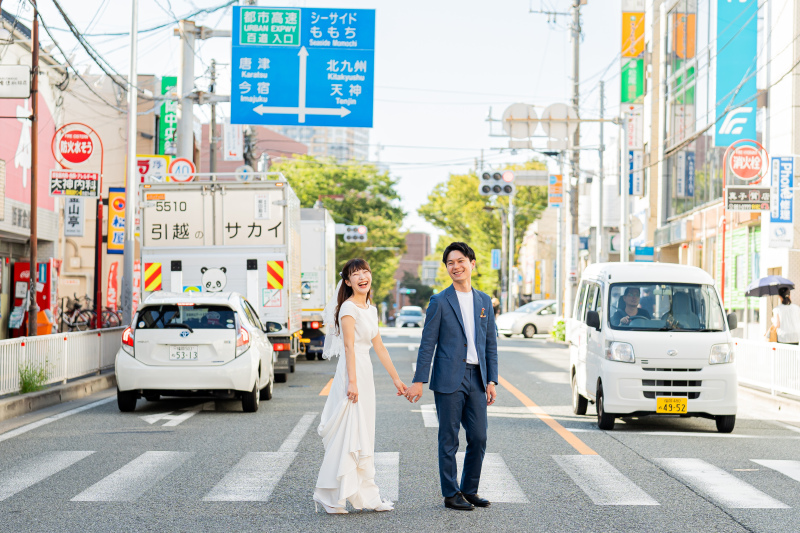 街中でのウエディングフォト!