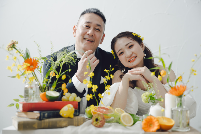 テーブルと装花