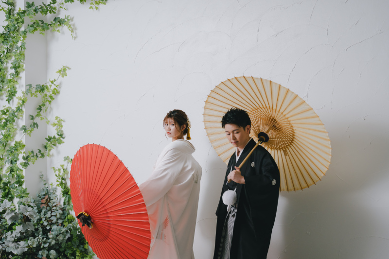 番傘を使って…