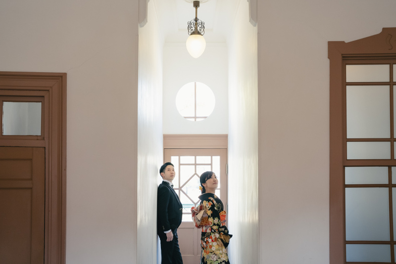 振袖とタキシードで…