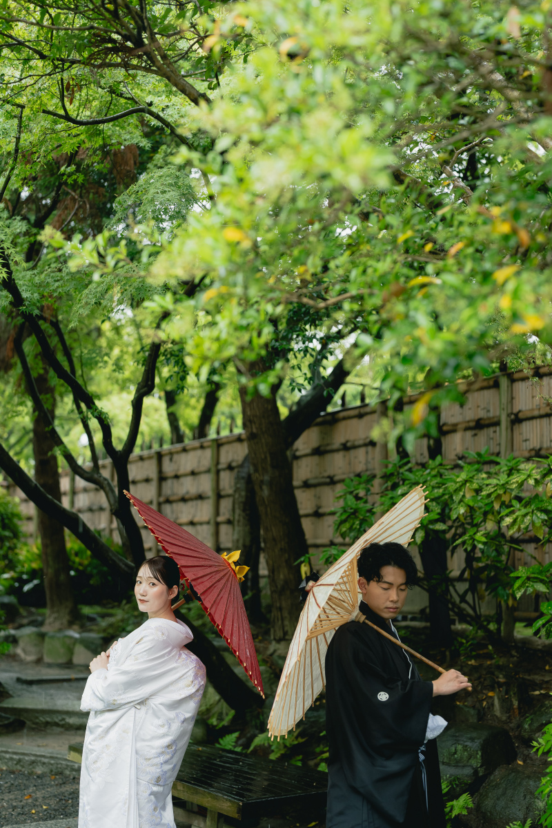 日本庭園にて和装撮影