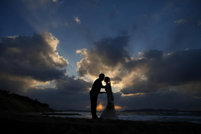 サンセットでシルエット