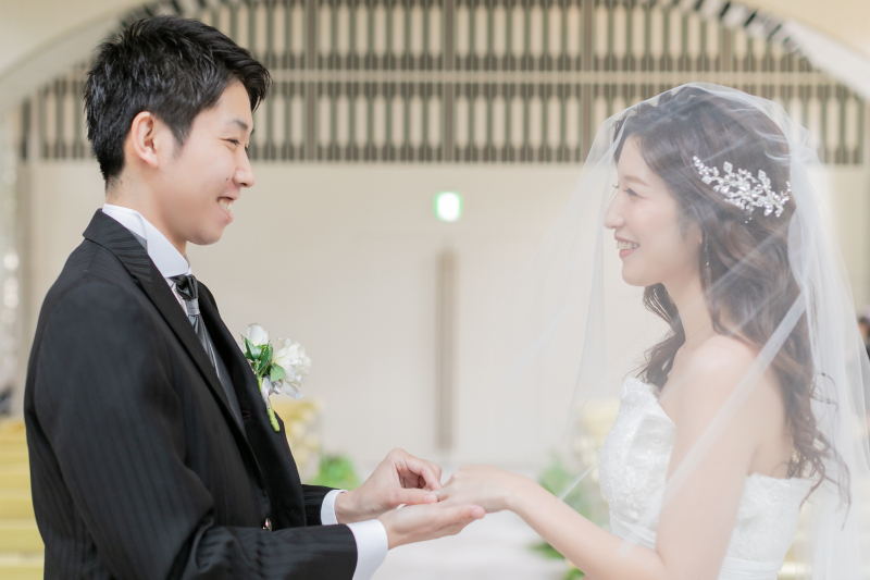 指輪交換のシーン