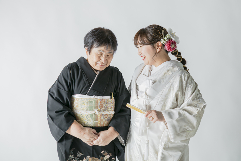 家族と残す、着物姿