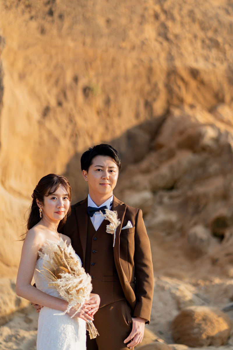 崖をバックに撮影！