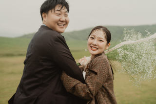 自然の中で洋装撮影