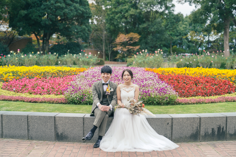 色鮮やかなフラワーガーデンにて