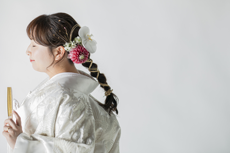 ヘアスタイルにもこだわって。