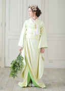 色掛下 雲流花（裂取洋花）ヒワ