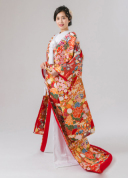 百花道長取地紋尽し(赤)