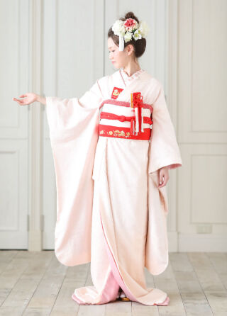 色掛下 雲流花（裂取洋花）ピンク