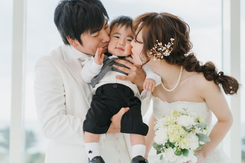 ほっぺたにチュー