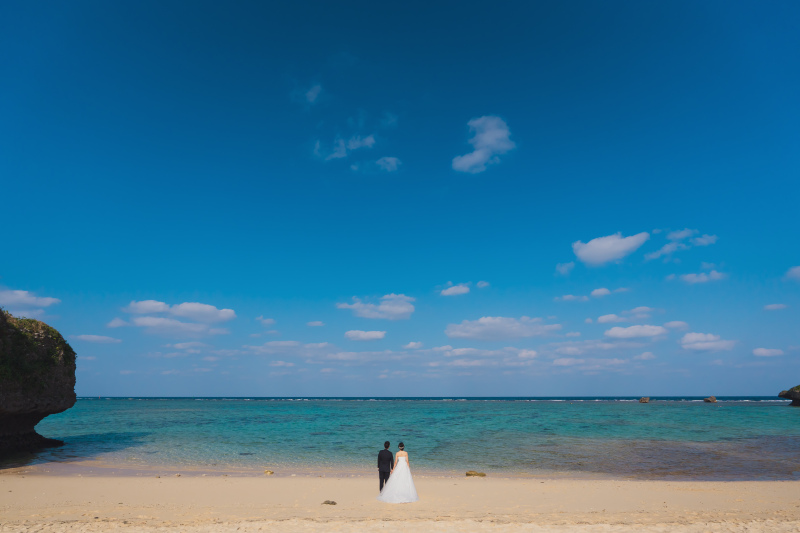 青空が広がるプライベートビーチ