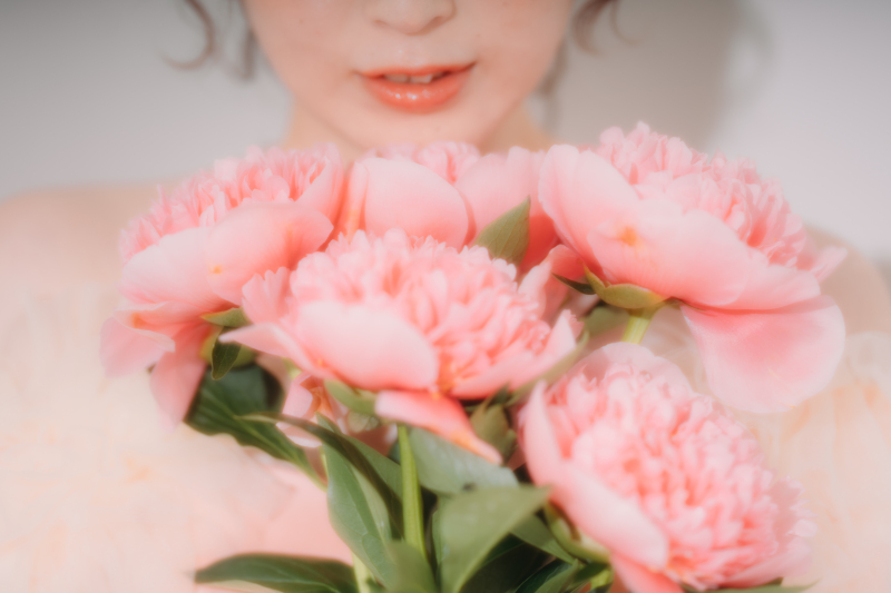 お花に囲まれたスタジオ