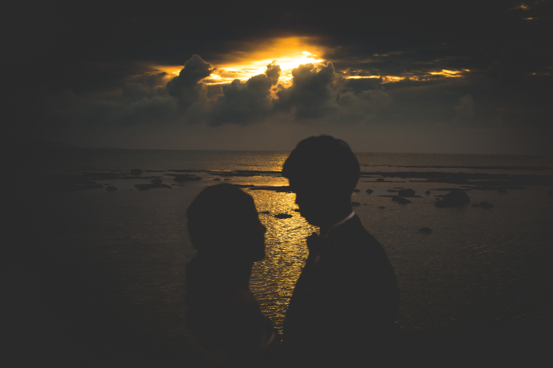 夕焼けの海