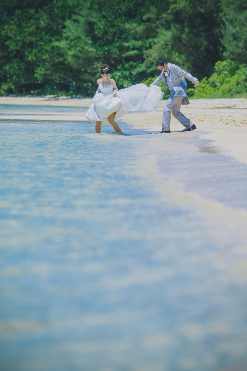 波打ち際でも...