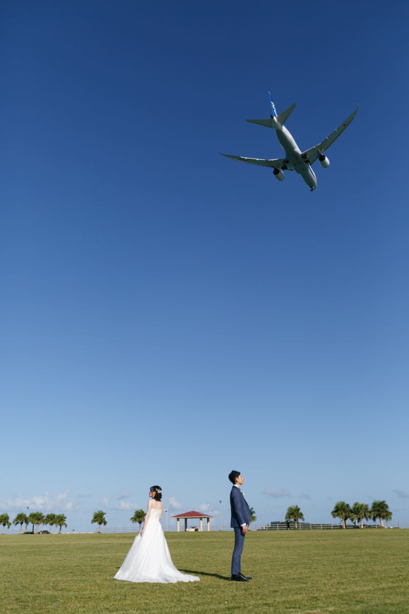 でかい飛行機が真上に!