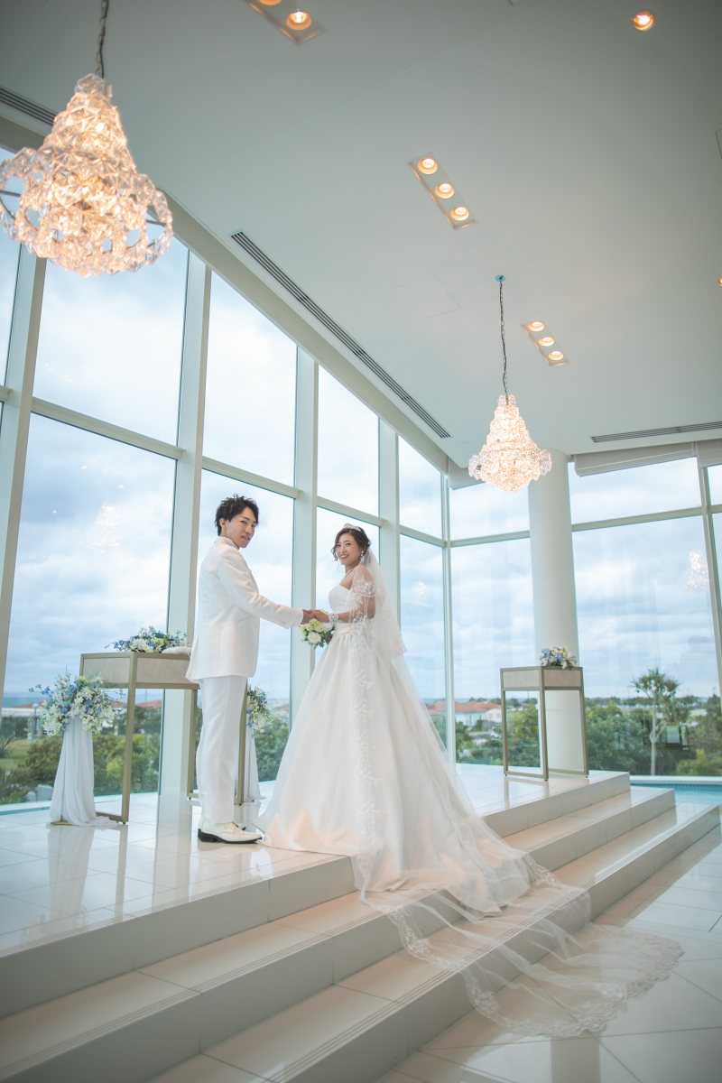 ウエディングドレスにて