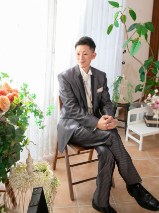 パープルストライプ　タキシード