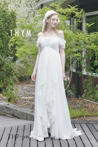 新作♪ナチュラルなオフショルダー足見せドレス♪