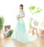 アイスグリーンのAラインドレス
