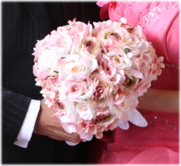 【ブーケ】ピンクのバラのブーケ