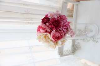 【和装用ブーケ】ダリヤと牡丹のブーケ