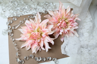 【ヘッドフラワー】おおぶりピンクのダリア