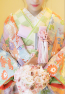 パステルカラーのふんわり色打掛