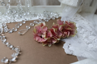 【ヘッドフラワー】ブラウン系アンティークカラーのあじさい