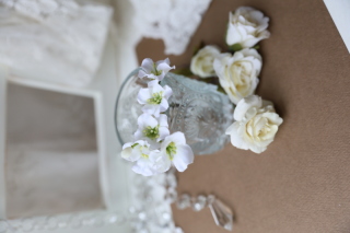 【ヘッドフラワー】ホワイト系小花、ローズ