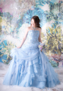 シンデレラみたいな水色Aラインドレス