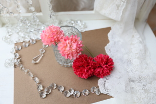 【ヘッドフラワー】ピンク系ピンポンマム